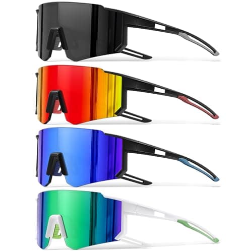 KUGUAOK Sports Polarized Sunglasses for Men Baseball Cycling Running UV Protection Sun Glasses Lightweight Big Frame Goggles image