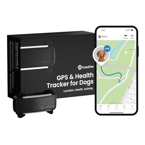 Tractive GPS Dog Tracker (2025 Release) | Real-time Pet Location Tracker | Health & Wellness Alerts | Virtual Fence for Dogs | Bark Monitoring | Dog Collar Attachment (Black) image