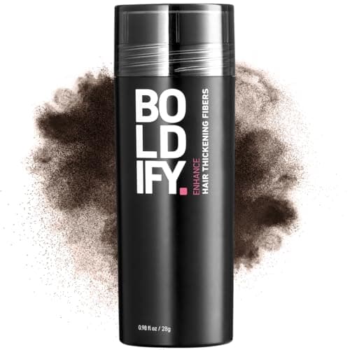BOLDIFY Hair Fibers (28g) - Fill In Thinning and Fine Hair for an Instantly Fuller, Thicker Look - 14 Shades for Women & Men - Dark Brown image