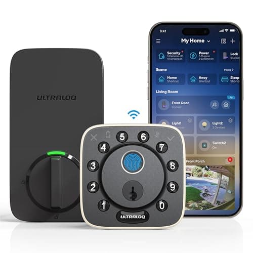 ULTRALOQ Bolt Fingerprint Smart Lock, Built-in WiFi Keyless Entry, Biometric Smart Deadbolt with Door Sensor, Voice Control with Alexa/Google, Smart Home Automation image