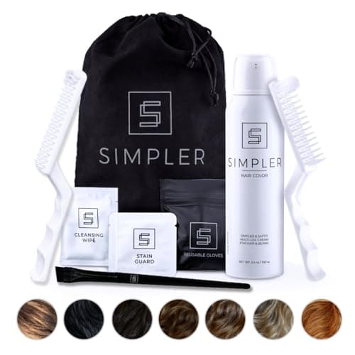 Simpler Hair Color Light Brown Mustache and Beard Upgraded Brush Kit with 3 Brushes Included for Precision Application - Gentle, Professional Quality and Ammonia Free Dye for Hair, Beard, and Mustache image