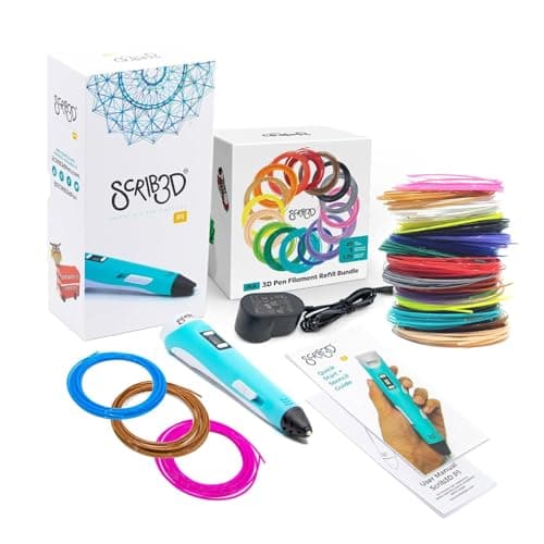 SCRIB3D P1 3D Printing Pen with 3 Starter Colors and PLA Refill Pack with 20 Assorted Colors image