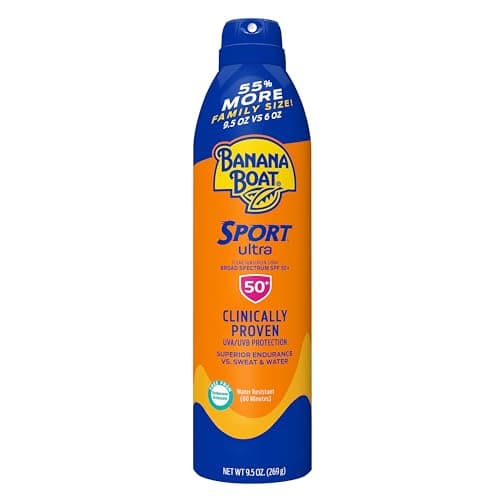 Banana Boat Sport Ultra SPF 50 Sunscreen Spray, 9.5oz | Banana Boat Sunscreen Spray SPF 50, Oxybenzone Free Sunscreen, Spray On Sunscreen, Water Resistant Sunscreen, Family Size Sunscreen, 9.5oz image