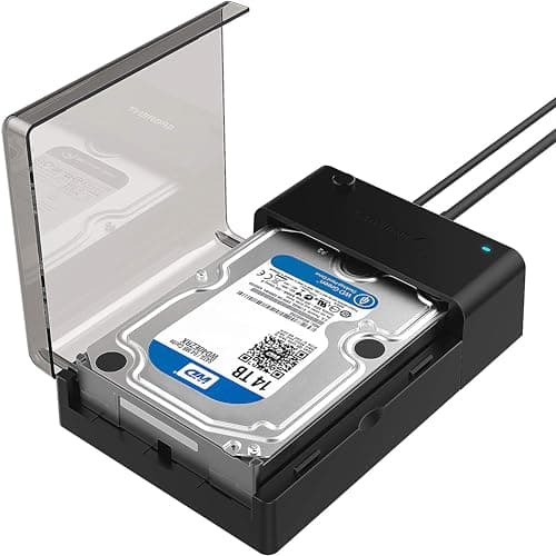 SABRENT USB 3.0 to SATA External Hard Drive Lay-Flat Docking Station for 2.5 or 3.5in HDD, SSD [Support UASP] (EC-DFLT) image