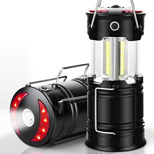 2 Pack Lantern Camping Essentials Lights, Led Flashlight for Power Outages, Tent Lights for Emergency, Survival Gear and Supplies for Hurricane, Rechargeable and Battery Powered Operated Lamp image