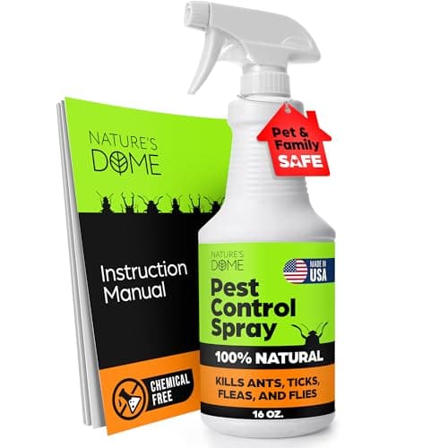 Nature's Dome Eco-Friendly Pest Control Spray – 16 oz – Ant, Roach, Spider, Fly, Flea and Insect Control with Natural Essential Oils – Fast-Acting, Child & Pet Safe for Indoor & Outdoor Use image