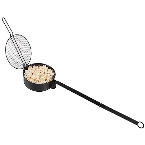 Campfire Popcorn Popper - Old Fashioned Popcorn Maker with Extended Handle - Camping Gear by Great Northern Popcorn (Black) image