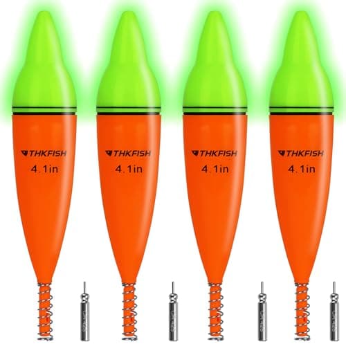 THKFISH 4PCS LED Lighted Fishing Bobbers Fishing Floats for Night image