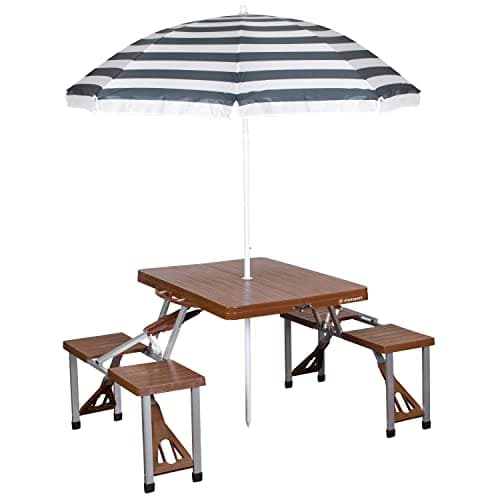 Stansport Picnic Table and Umbrella Combo - 615-45 Brown (615-45) image
