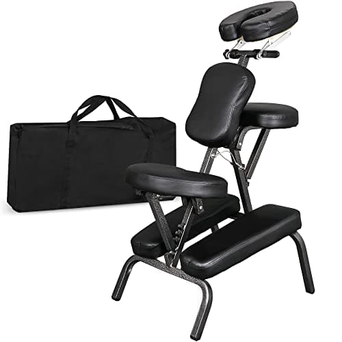 Nova Microdermabrasion Portable Massage Chair Foldable Tattoo Therapy Chair 4 Inches Thickness Sponge Face Cradle Spa Salon Massage Chair (Black) image