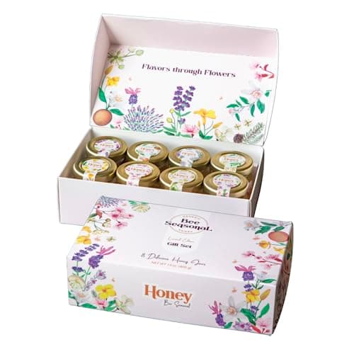 Bee Seasonal Organic & Raw Honey Gift Box - 8 Pack - 14oz. image
