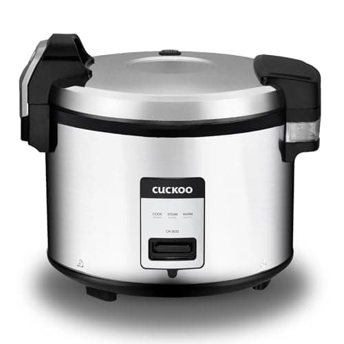 CUCKOO CR-3032 30-Cup (Uncooked) / 60-Cup (Cooked) Large Capacity Commercial Rice Cooker & Warmer with Nonstick Inner Pot, Switch Press (Silver/Black) image