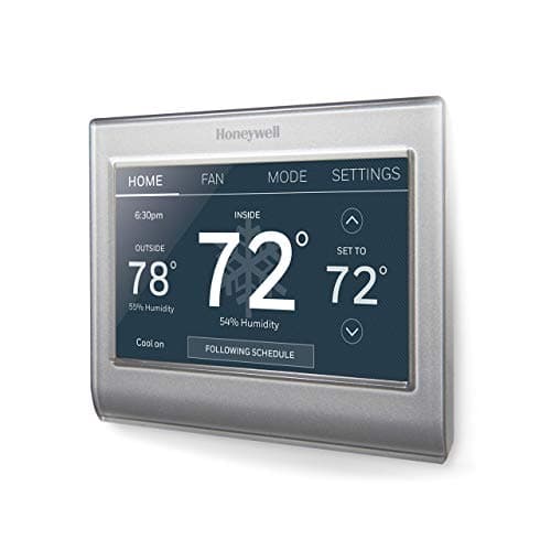 Honeywell Home RTH9585WF Wi-Fi Smart Color Thermostat, 7 Day Programmable, Touch Screen, Energy Star, Alexa Ready, C-Wire Required, Not Compatible with Line Volt Heating Gray image