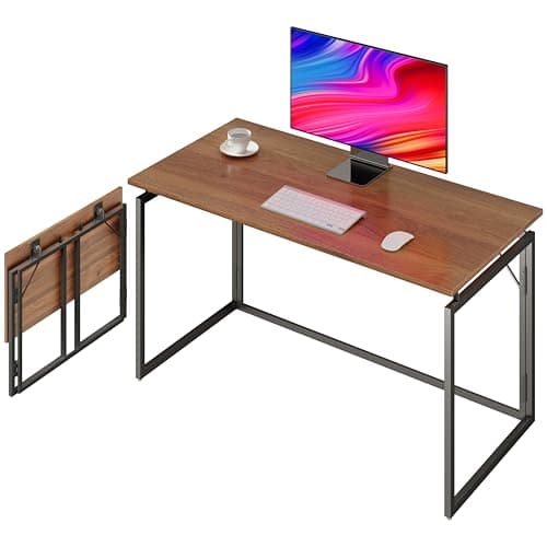 alawooder Folding Desk 30 Inch - No Assembly Small Foldable Desk for Small Space, Minimalist Space Saving Collapsible Compact Desk Portable Table for Craft, Writing, Study and Work image