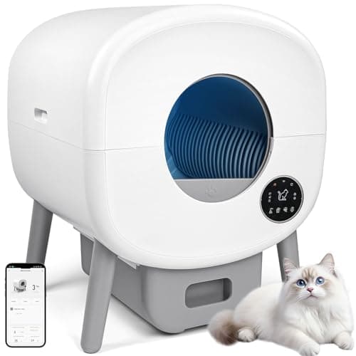 Self Cleaning Cat Litter Box, 95 L Automatic Cat Litter Box Self Cleaning for Multiple Cats, with APP Control, Odor-Free Waste Disposal Includes Trash Bags image