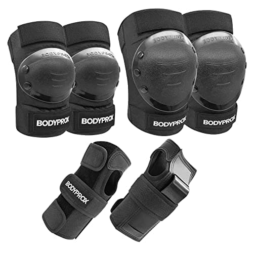 BODYPROX Knee Pads Elbow Pads Wrist Guards Set for Inline Skating, Skateboarding, Roller Derby, BMX Ride, and Rollerblading (Small) image