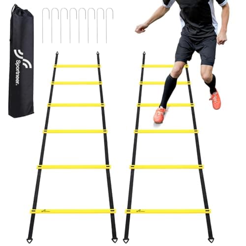 Sportneer Agility Ladder Speed Training Set - 12 Rungs 20ft Detachable Exercise Ladders in 2pcs image