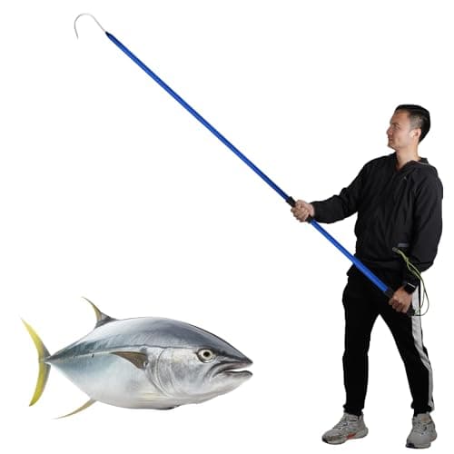 Fishing Gaff Fish Hooked Gig Harpoon Gigging Spear Harpoons Pole with Stainless Steel Gaff Hook for Large Fish Tuna, Flagfish, Steelhead, Salmon, Fly, Kayak, Catfish, Flounder, Bass Trout Striper image