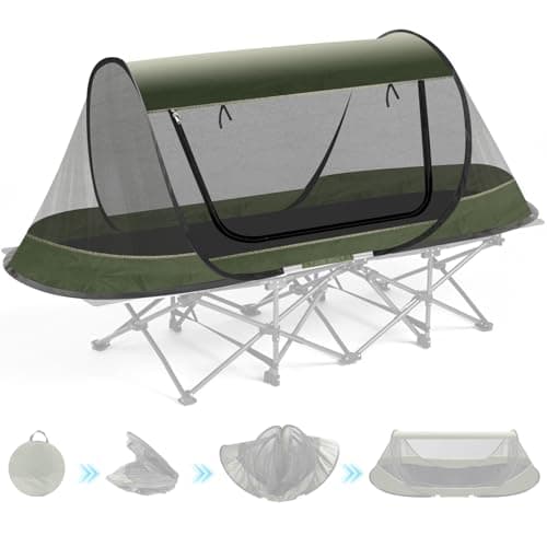 Pop-Up Mosquito Tent for Camping, 1 Person Bug Net Cot Tent image
