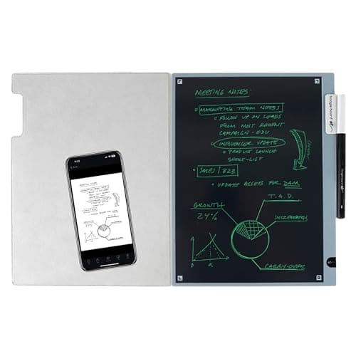 Blackboard 2.0 Smart Pen Reusable Notebook Set | Patented LCD & Cloud Sync Tech | Endless Pages, Dark Mode | Save & Erase with Smart Pen | Free App for iOS & Android | Digital Notepad & Drawing Tablet image