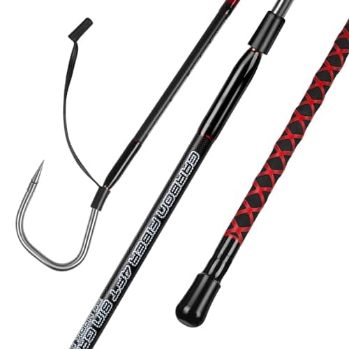 FISHAPPY Fishing Gaff Saltwater Fish Gaff with S316 Stainless Steel Fishing Hook Carbon Fiber Fishing Gaff (4'8'' Gaff - 4'' Hook) image
