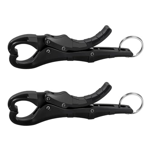 TIESOME Portable Fish Lip Gripper, 2 PCS Digital Scale Hook Non-Puncture Replacement Clamp Fish Gripper Tool Fishing Gear Fish Mouth Grabber Ergonomic Handle Portable Fishing Pliers for Fisherman image