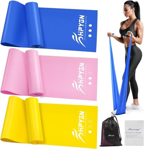 Exercise Resistance Bands, Physical Therapy Bands, Strength Training, Yoga, Pilates, Stretching, Non-Latex Elastic Band with Different Strengths,Workout Bands for Home image