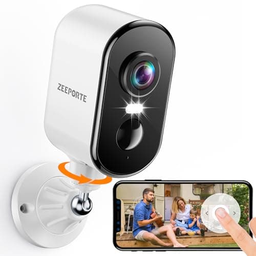 2K Security Cameras Wireless Outdoor, Pan Rotating 360° Battery Powered WiFi Camera with AI Motion Detection, Color Night Vision, Spotlight, Siren, 2-Way Talk, Waterproof, SD/Cloud Storage image