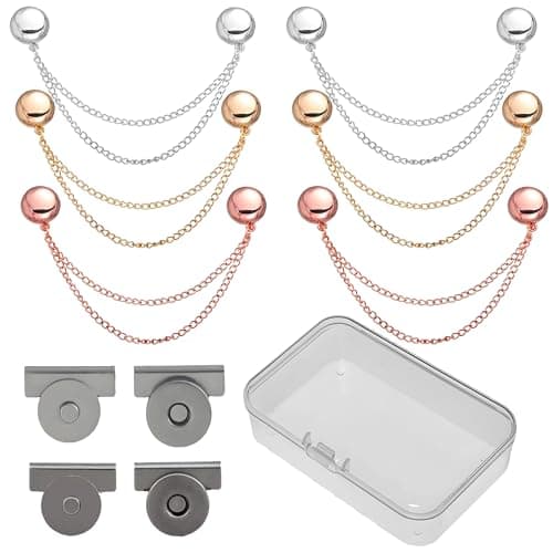 6 Pcs Set of Magnetic Clothing Clips Clothing Magnets - Sewing Clips, Safety Pins, Fabric Magnets, Pins, Curtain Magnetic Buckles, Leg Fixing Buckles, Anti-Exposure Buckles, Skirt Decorative Buckles image