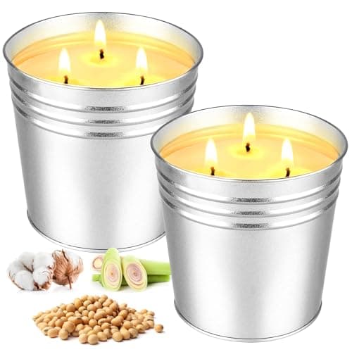 2 Pack Citronella Candles, 3 Wicks 17oz Citronella Candle image