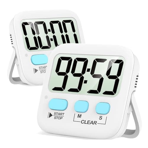 Antonki 2 Pack Digital Timer for Kids, Magnetic Countdown Kitchen Timers for Cooking, Egg, Classroom, Teacher, Exercise, Study, Oven - Battery Included image