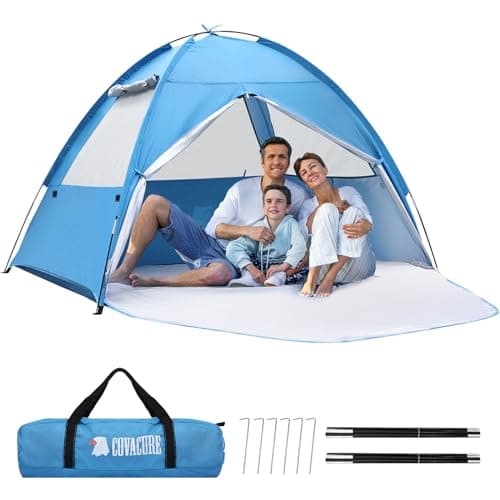 COVACURE Beach Tent Sun Shelter - Large Easy Setup Beach Tent, UPF 50+ UV Waterproof image