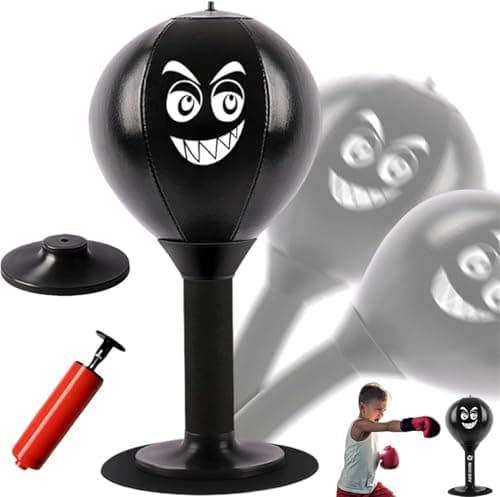 Desktop Punching Bag, Fun Punch Rage Bag, Stress Buster with Suction Cup for Office Table and Counters, Heavy Duty Stress Relief Ball, Desktop Boxing Speed Ball for Adults Kids, Boxing Relaxation Toys image