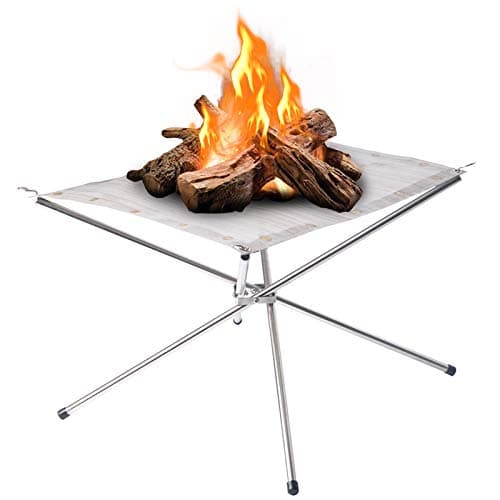Portable Outdoor Fire Pit 16.5 Inch - New Upgraded Camping Fire Pit Collapsible Foldable Mesh Fire Pits Fireplace for Camping, Campfire, Patio, Backyard and Garden - Carrying Bag Included image