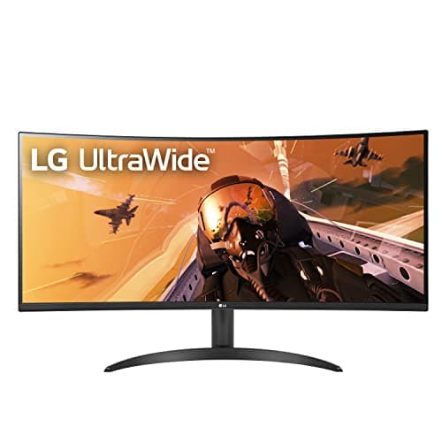 LG 34WP60C-B 34-Inch 21:9 Curved UltraWide QHD (3440x1440) Gaming Computer Monitor with 160Hz sRGB 99% Color Gamut and HDR 10, AMD FreeSync Premium and 3-Side Virtually Borderless Screen Tilt,Black image