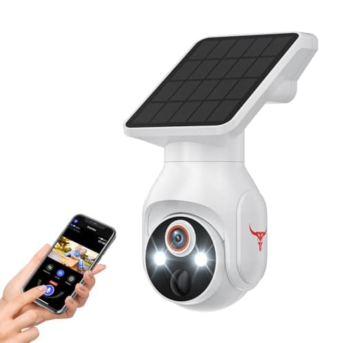HopeFlex Wireless Solar Security Camera for Outdoor, 1080P Battery-Powered Surveillance, Human Detection, Color Night Vision, 2.4G WiFi, Live View, Cloud Storage (WiFi) image