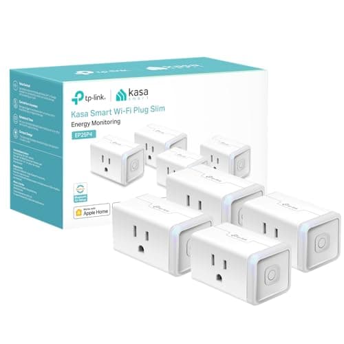Kasa Smart Plug Mini 15A, Apple HomeKit Supported, Smart Outlet Works with Siri, Alexa & Google Home, UL Certified, App Control, Scheduling, Timer, 2.4G WiFi Only, 4 Count (Pack of 1) (EP25P4), White image