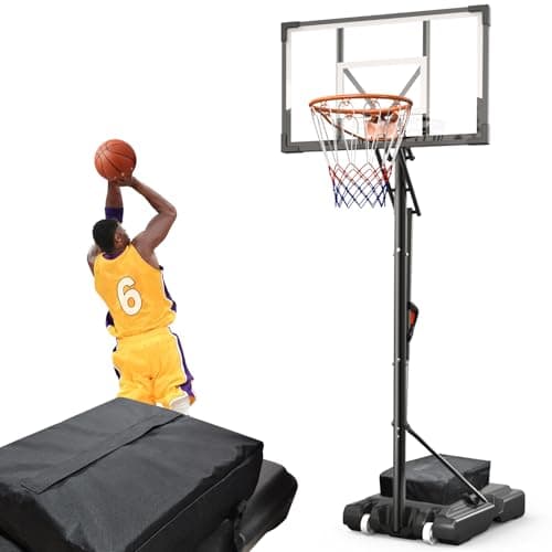 Basketball Hoop Outdoor 10 FT Height Adjustable Basketball Goals Systems Portable with 44" Backboard image