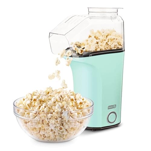 DASH Hot Air Popcorn Popper Maker with Measuring Cup to Portion Popping Corn Kernels + Melt Butter, 16 Cups - Aqua image
