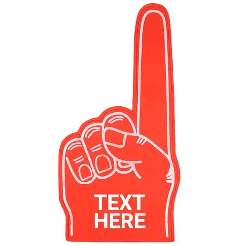 Dinikally Custom Foam Finger - Personalized Name Foam Finger for Sports Events, Cheerleading, and Celebrations (Red) image