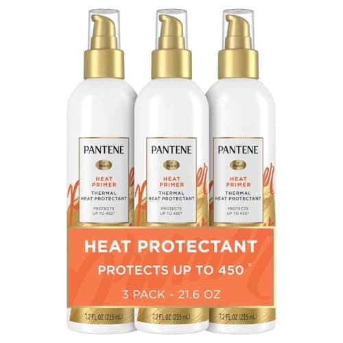 Pantene Pro-V Heat Protectant Spray, Thermal Heat Primer for Hair, Pack of 3, 21.6 oz total image