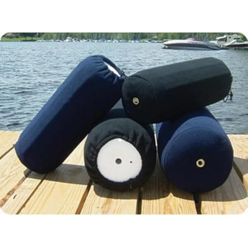 Taylor Made Products 9036 Fleece Boat Fender Cover for Center Rope Tube Style Fenders (10" x 26", Navy Blue) image