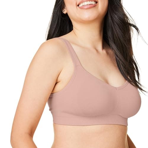 Bravado Designs Sustainable Everyday Bra Smoothing Seamless Wirefree Sculpt Bra, Cameo, Medium image