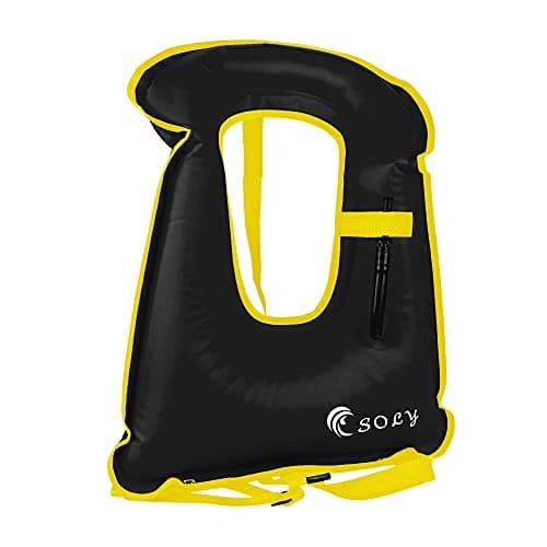 SOLY Inflatable Snorkel Vest Adult, Snorkeling Vest Adjustable Light Snorkeling Jackets image