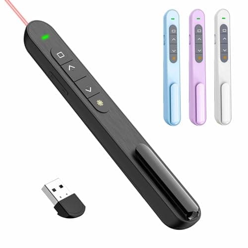 QUI Presentation Clicker, Hyperlink Volume Control Wireless Presenter, PPT PowerPoint Clicker, RF 2.4GHz USB Presentation Remote Control PowerPoint Slide Advancer for Keynote/PPT/Mac/PC image