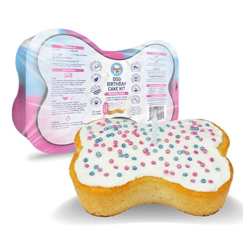 Puppy Cake Dog Birthday Cake Kit – Complete Cake and Icing Mix, Candle, and Silicone Pan - Birthday Cake Flavor w/Sprinkles – Bake or Microwave, Perfect for Celebrating Your Dog’s Day – Made in USA image