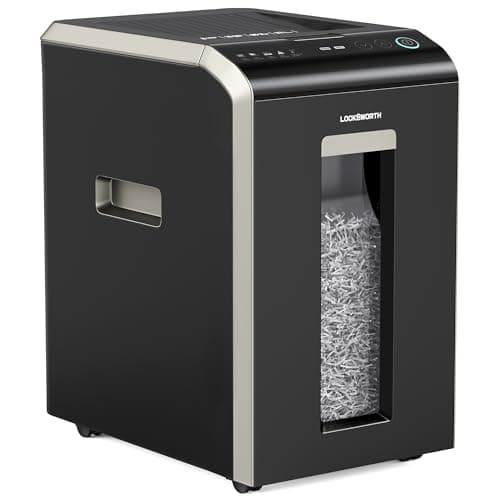 Locksworth-200-sheet Micro-Cut Paper Shredder for Office, P-5 High Security Shredders for Home Office Heavy Duty, Document Shredder, Home Office Heavy Duty Shredder, 8.5 Gallon Capacity image