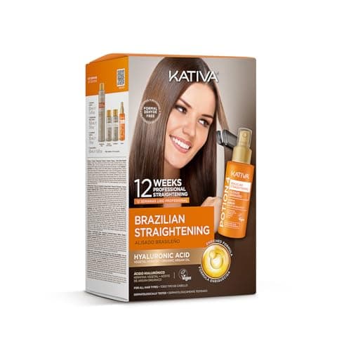Kativa Brazilian Keratin Straightening Treatment at Home with Hyaluronic Acid and Premium Serum | Keratin image