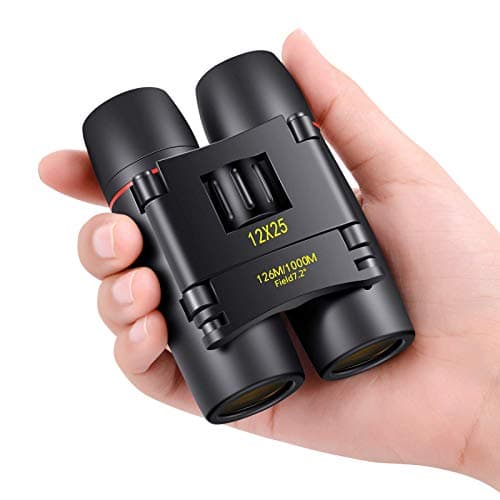 POLDR 12X25 Small Pocket Binoculars Compact Adults, Mini Kids Binoculars Boys for Bird Watching, Concert Theater Opera image