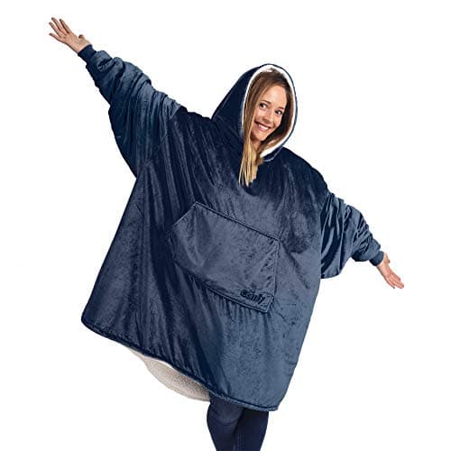 THE COMFY Original | Sherpa Lined Microfiber Fleece Wearable Blanket, Oversized Design with Hood and Pocket, From Shark Tank, for Women & Men, Warm and Cozy Gifts image
